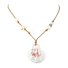 Shell Pendant Necklaces NJEW-TA00179-01-3