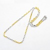 Men's Casual Style Two Tone 304 Stainless Steel Box Chain Necklaces STAS-O037-56M-2