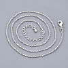 Long-Lasting Plated Brass Rolo Chain Necklaces NJEW-K112-10S-NF-1