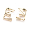 Brass Micro Pave Cubic Zirconia Screw Carabiner Lock Charms KK-I033-01G-E-2