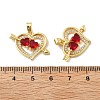 Heart Brass Micro Pave Cubic Zirconia Pendants KK-M325-16B-G-3