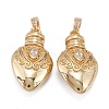 Brass Micro Pave Cubic Zirconia  Pendants ZIRC-C024-04G-2