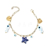 304 Stainless Steel Paperclip Chains Bracelets for Women BJEW-JB14198-02-3