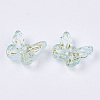 Transparent Spray Painted Glass Charms GLAA-N035-08A-B06-3