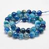Faceted Natural Striped Agate/Banded Agate Beads Strands G-F447-8mm-H04-2