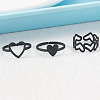 3Pcs 3 Styles Heart Iron Cuff Toe Rings Sets FS-WG0D8D1-01-3