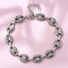 304 Stainless Steel Oval Link Chains Bracelets for Men & Women BJEW-D042-52P-2