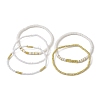 5Pcs 5 Style Polymer Clay Disc & Synthetic Hematite & Seed Beaded Stretch Bracelets Set BJEW-JB09685-01-4