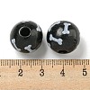 Printed Wood European Beads WOOD-G022-04B-3