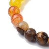 Natural Tiger Eye & Mixed Gemstone Round Beaded Stretch Bracelets for Women BJEW-JB11056-01-3