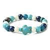 Summer Beach Turtle/Starfish Dyed Synthetic Turquoise Bracelets BJEW-JB10896-3