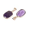 Natural Amethyst Pendants G-N349-04C-G-2