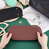 2Pcs 2 Colors Oval PU Leather Knitting Crochet Bags Nail Bottom Shaper Pads DIY-PH0029-30B-3