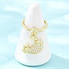 Adjustable Brass Micro Pave Cubic Zirconia Pendant Finger Rings for Women RJEW-A090-01B-G-2