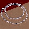 Popular Silver Color Plated Brass Figaro Chain Necklaces For Men NJEW-BB12714-30-1