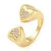 Brass Micro Pave Cubic Zirconia Open Finger Ring RJEW-C069-05B-G-1