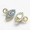 Brass Micro Pave Cubic Zirconia Charms ZIRC-F041-02G-2