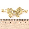 Rack Plating Brass Micro Pave Clear Cubic Zirconia Fold Over Clasps KK-S384-11G-3