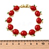 Brass Enamel Link Bracelets BJEW-K278-01A-G-5
