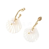 304 Stainless Steel & Natural Freshwater Shell Stud Dangle Earrings EJEW-JE07496-5