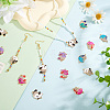   50Pcs 10 Colors Alloy Crystal Rhinestone Connector Charms PALLOY-PH00022-25-4