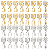 DICOSMETIC 20Pcs 2 Colors Brass Micro Pave Clear Cubic Zirconia Ice Pick Pinch Bails KK-DC0001-92-1
