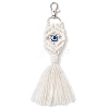 Handmade Macrame Cotton Threads & Resin Evil Eye Pendant Decoration HJEW-JM02627-02-2