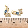 Brass Micro Pave Cubic Zirconia Pendants KK-P325-37G-3