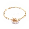 Brass Paperclip Chain Bracelets BJEW-JB05271-1