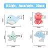 56Pcs 14 Styles Ocean ThemeOpaque Resin Cabochons CRES-HY0001-02-2
