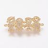 Brass Micro Pave Cubic Zirconia Links ZIRC-G103-11G-1