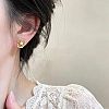 Alloy & Imitation Pearl Stud Earrings WG51E44-01-3