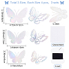 CREATCABIN 3Sets 3D Butterfly PVC Mirrors Wall Stickers DIY-CN0001-86B-2