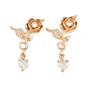 Brass Micro Pave Clear Cubic Zirconia Connector Charms CU-CBA2E4B-08G-1