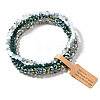 4Pcs Faceted Electroplated Glass Round Beaded Stretch Bracelet Set for Women WGB8DC2-01-2