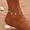 Fashionable Brass Star Tassel Anklets for women QD3125-4