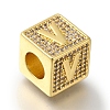 Brass Cubic Zirconia Beads KK-Q818-01V-G-2