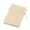 Polyester Imitation Burlap Packing Pouches Drawstring Bags ABAG-R005-9x7-13-2