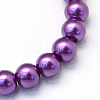 Baking Paint Pearlized Glass Pearl Round Bead Strands X-HY-Q003-6mm-37-2