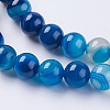 Round Dyed Natural Striped Agate/Banded Agate Beads Strands X-G-G582-8mm-10-3