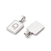 304 Stainless Steel Pave Shell Pendants STAS-G327-01P-Q-2