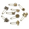 20Pcs 10 Styles Alloy Kilt Pins for Backpack Clothes JEWB-CJ0003-24-8
