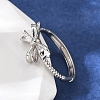 Rhodium Plated 925 Sterling Silver Adjustable Rings RJEW-D300-01P-1