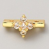 Brass Pave Clear Cubic Zirconia Connector Charms LS-KK-WH0081-22A-G-1