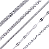 Globleland 10Pcs 5 Styles Stainless Steel Chain Necklaces for Women & Man NJEW-GL0001-03-1