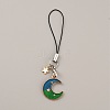 Cute Cartoon Planet Alloy Enamel Mobile Straps Lanyards HJEW-WH0068-07E-1