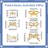 60Pcs 6 Colors Rack Plating Alloy Connector Charms FIND-SC0011-09B-2