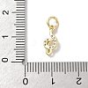 Brass Micro Pave Clear Cubic Zirconia Charms KK-A273-14G-3