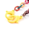 Personalized Rubberized Style Acrylic Cable Chain Necklaces NJEW-JN03464-3