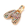 Brass Micro Pave Cubic Zirconia Pendants KK-C076-29M-G02-2